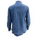 Men's Retro Two Pocket Casual Work Wear Denim Shirt